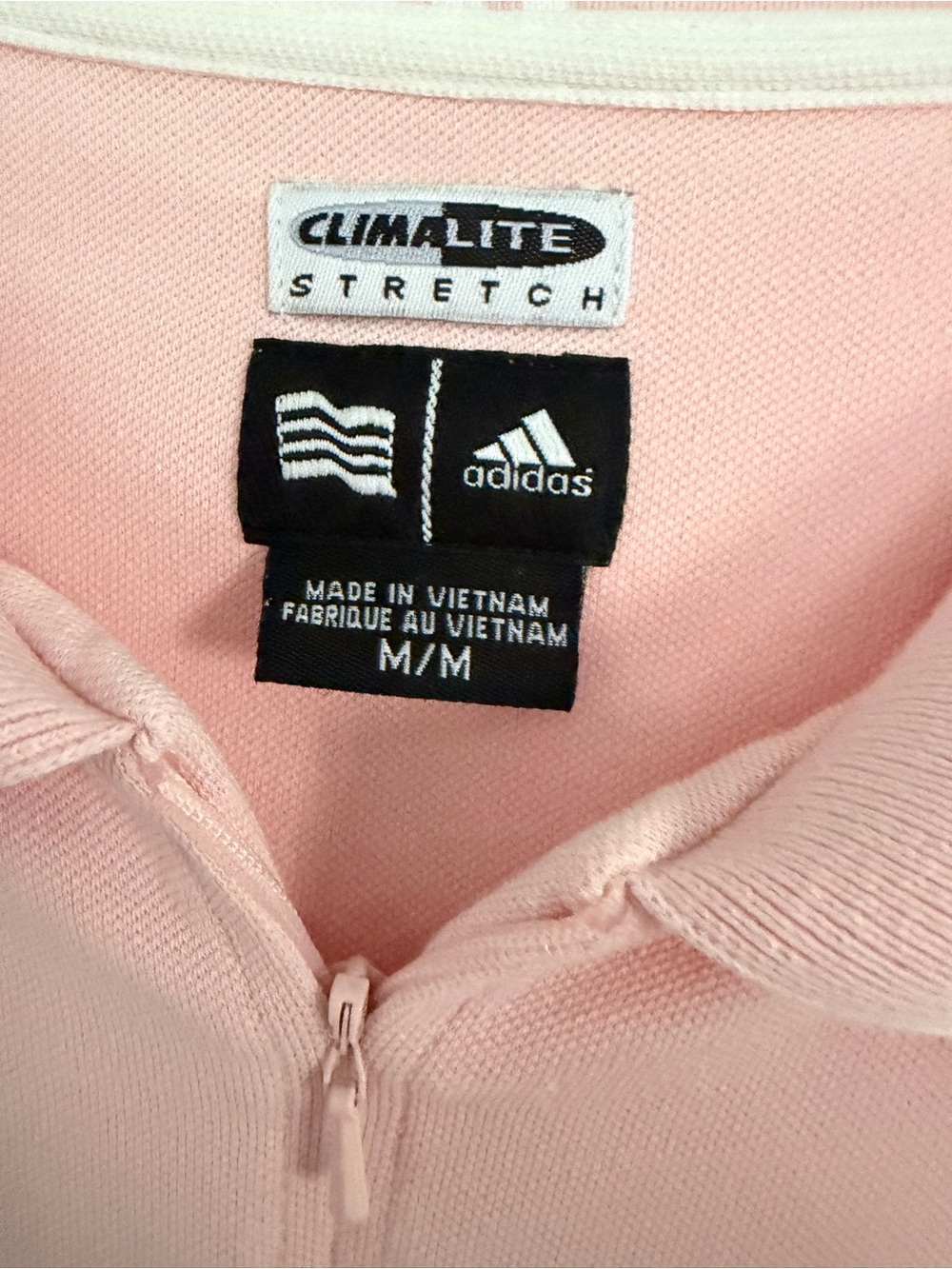adidas Pink and White Sleeveless Zip Polo Tank - Picture 2 of 7